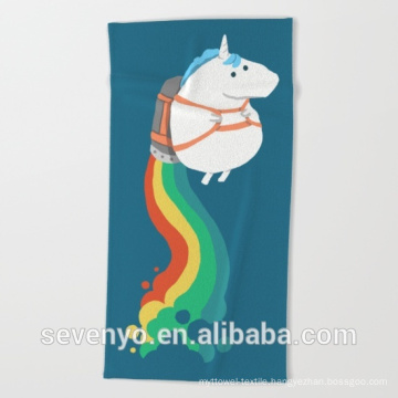 personal style funny Rhinoceros rainbow Beach Towel 100% cotton BT-100